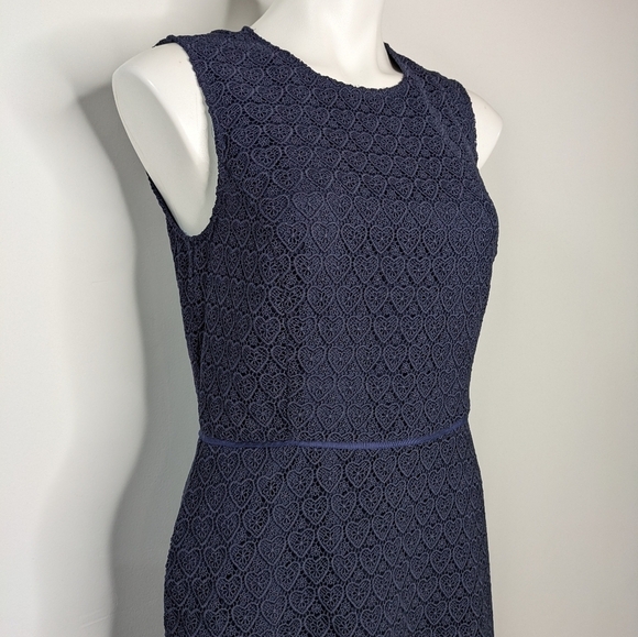 Draper James blue crochet hearts sleeveless midi dress 6 - Picture 4 of 9